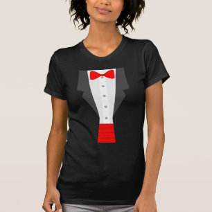 Camiseta tuxedo rojo