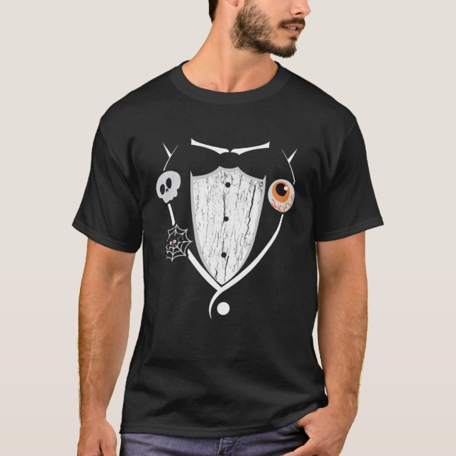 Camiseta Tuxedo Spooky Halloween Costume Bow Tie (Anverso)