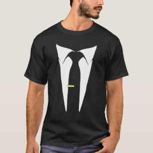 Camiseta Tuxedo Suit Power Tie Clip T-Shirt Gracioso disfra
