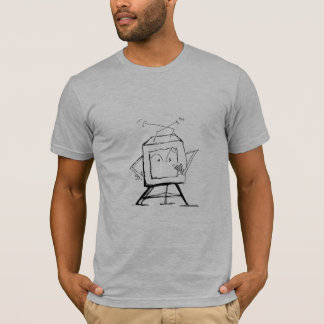 Camiseta TV que se da vuelta apagado en gris