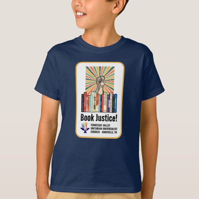 Camiseta TVUUC - ¡Libro Justicia! (Anverso)