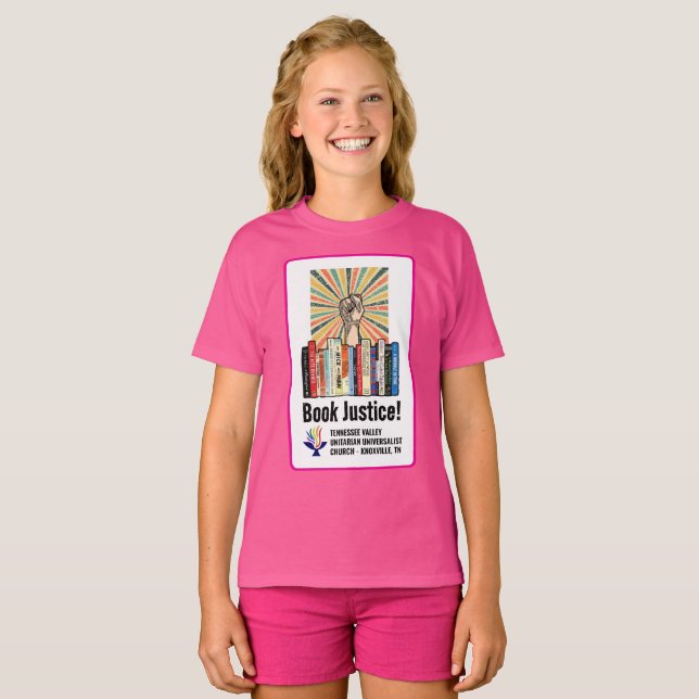 Camiseta TVUUC - ¡Libro Justicia! (Anverso completo)
