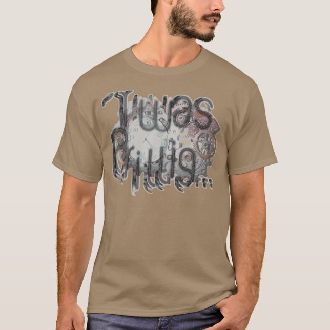 Camiseta "'Twas Brillig" Steampunk Pocketwatch en cobre (Anverso)