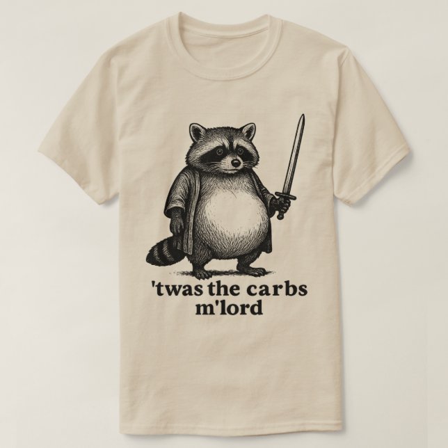 Camiseta TWAS Los Carbs M'Lord Raccoon | Trash de Mediana P (Diseño del anverso)