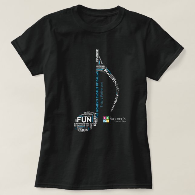 Camiseta TWCD - Palabras Nota Azul (Diseño del anverso)