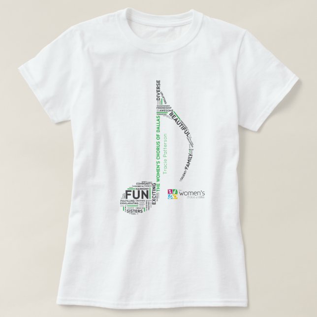 Camiseta TWCD - Palabras Nota Verde (Diseño del anverso)