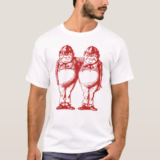 Camiseta Tweedle Dee y Tweedle el rojo entintado Dum