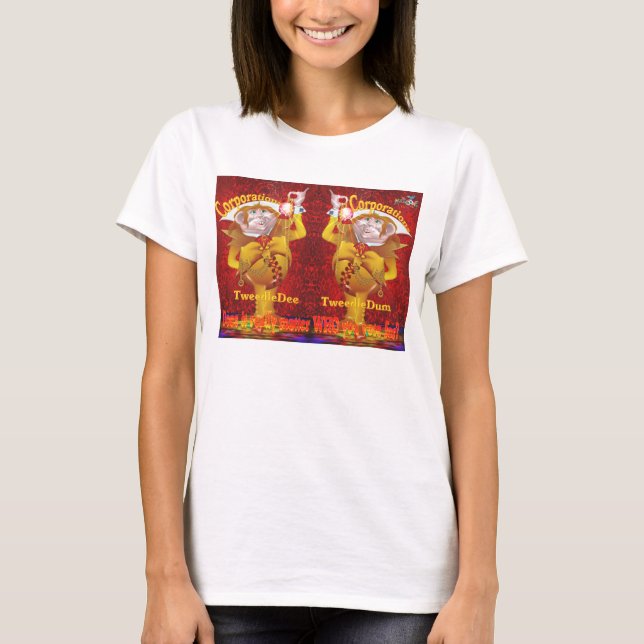 Camiseta TweedleDee TweedleDum, importa WHO que usted vota (Anverso)