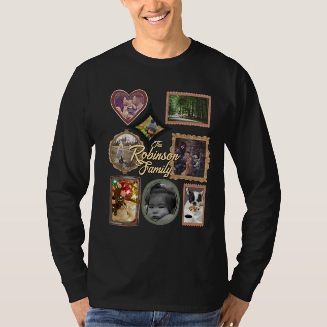 Camiseta TWELVE Photos Retro Family Frame Collage (Anverso)
