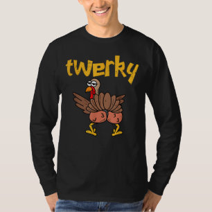 Camiseta Twerky Turkey pero divertida danza del día de grac