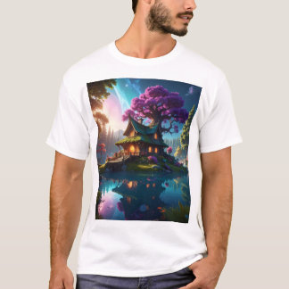 Camiseta Twilight Cottage – Whimsy and Wonder on a Forest I