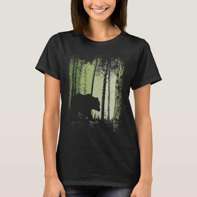 Camiseta Twilight Forest Outdoor Romantic Grizzly Bear Silh (Anverso)