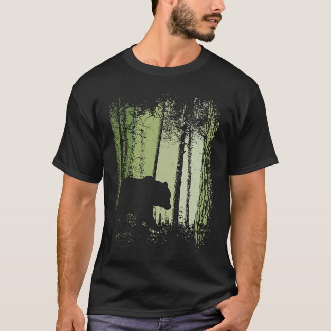Camiseta Twilight Forest Outdoor Romantic Grizzly Bear Silh (Anverso)