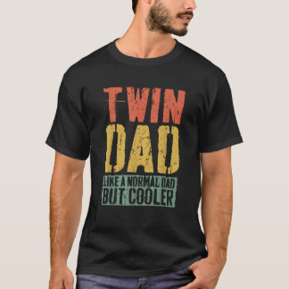 Camiseta Twin Dad Día del padre papá de gemelos negros pequ