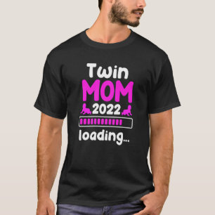 Camiseta Twin Mama cargando gemelos embarazada con Mamá