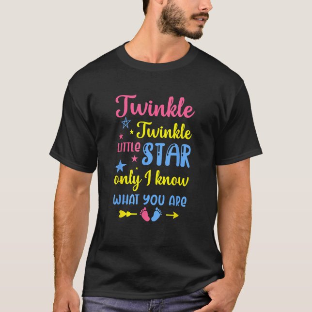 Camiseta Twinkle Twinkle La revelación de género del bebé e (Anverso)