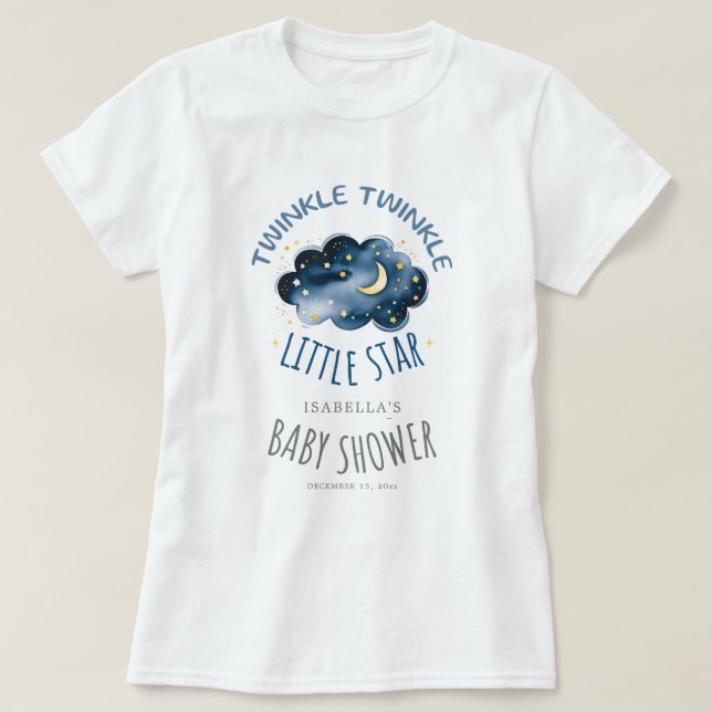 Camiseta Twinkle Twinkle Pequeña Estrella Bebé ducha mamá-a (Diseño del anverso)
