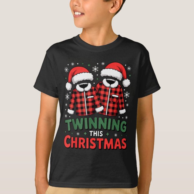 Camiseta Twinning This Christmas Matching Family Holiday  (Anverso)