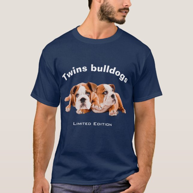 Camiseta Twins bulldoges Limited Edition para él azul oscur (Anverso)