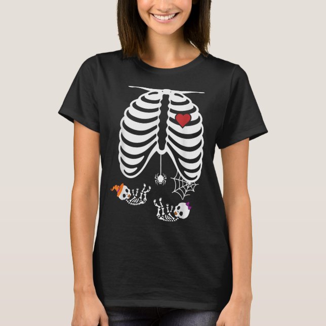 Camiseta Twins Pregnancy Halloween Pregnancy Announcement P (Anverso)