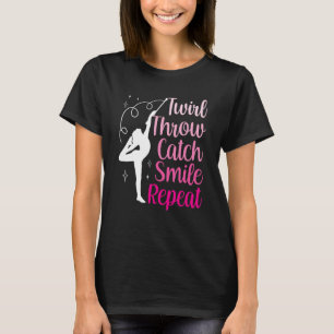 Camiseta Twirler Majorettes Twirl Tirar Bartón de sonrisa T