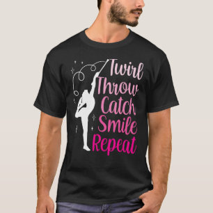 Camiseta Twirler Majorettes Twirl Tirar Bartón de sonrisa T