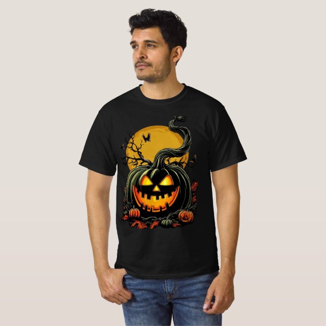 Camiseta Twisted Grinning Pumpkin Halloween Design (Anverso completo)