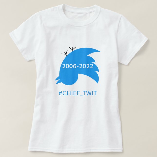 Camiseta twitter muerto en un divertido tuit (Diseño del anverso)
