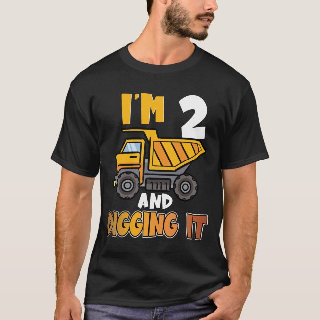 Camiseta Two 2yr 2th Birthday Construction Boy 2 Years Old  (Anverso)