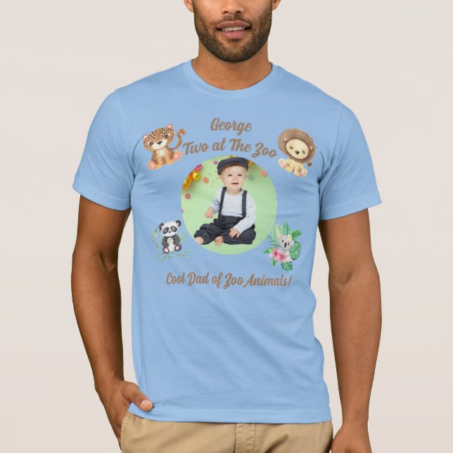 Camiseta Two at the Zoo Safari Jungle Animals Birthday Dad (Anverso)