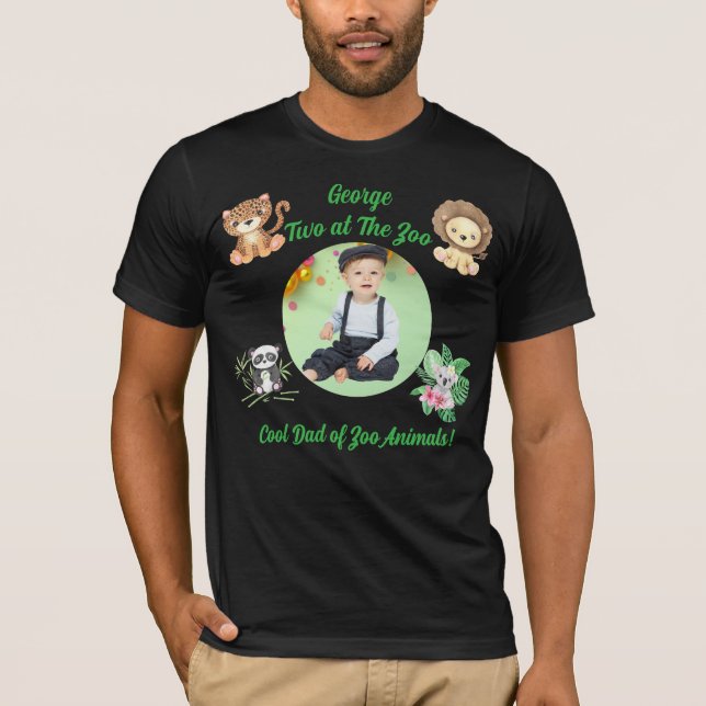 Camiseta Two at the Zoo Safari Jungle Animals Birthday Dad (Anverso)