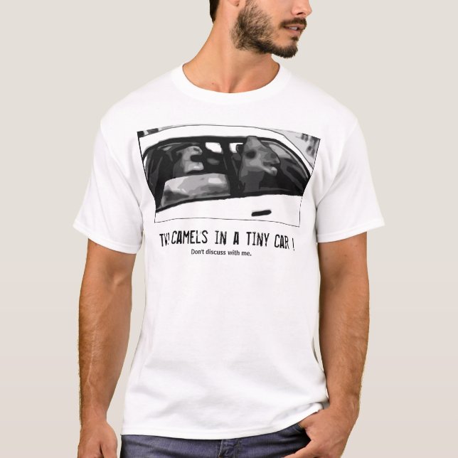 Camiseta Two Camels en a Tiny Car! (Anverso)