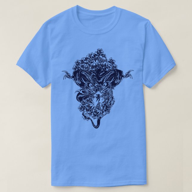 Camiseta Two Chinese dragons fighting  (Diseño del anverso)