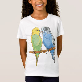 Camiseta Two cute blue and green Budgies