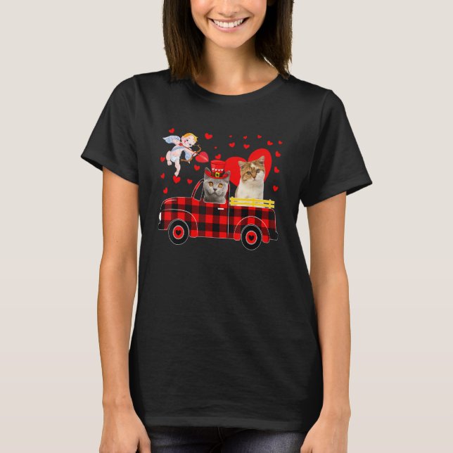Camiseta Two Cute British Shorthair Cats On Pickup Truck Va (Anverso)