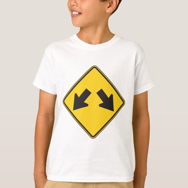 Camiseta Two Downward Arrows Warning Road Sign (Anverso)