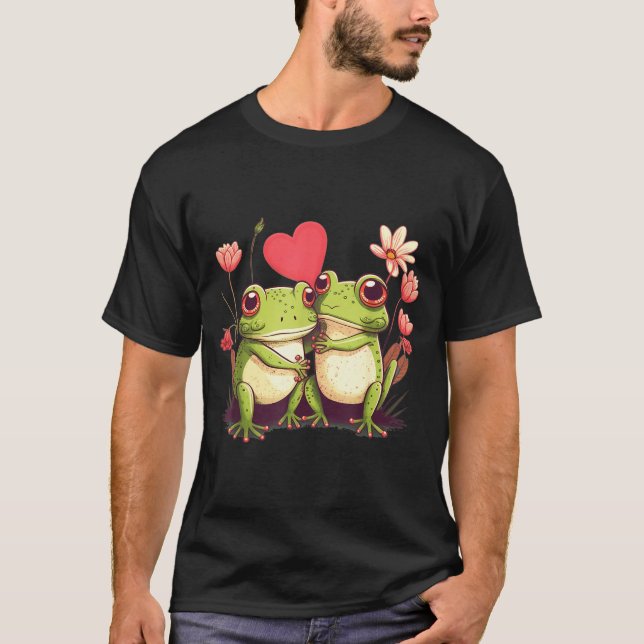 Camiseta Two Frogs Valentines Day Love On Couple Frog  (Anverso)