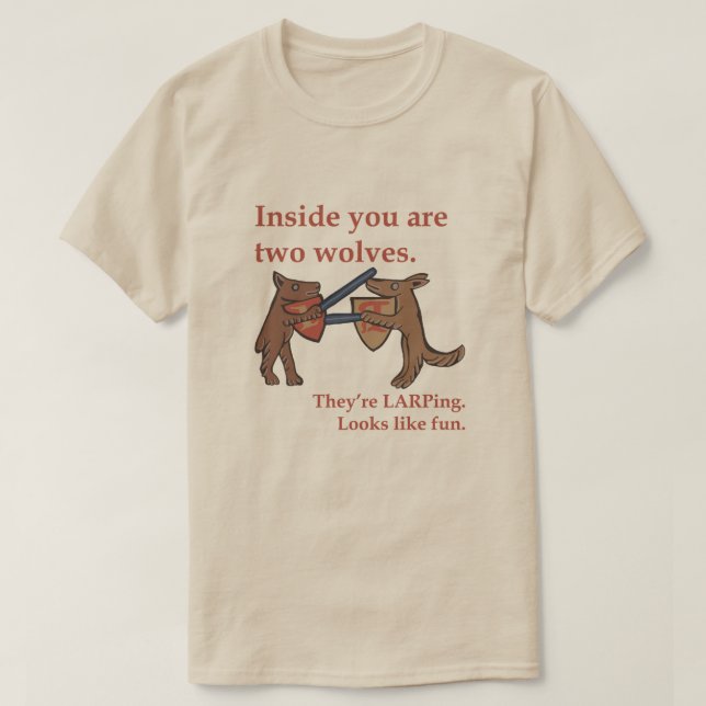 Camiseta Two Medieval Wolves T-Shirt (Diseño del anverso)