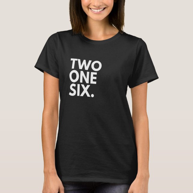 Camiseta TWO ONE SIX Area Code 216 Cleveland OH Ohio USA (Anverso)