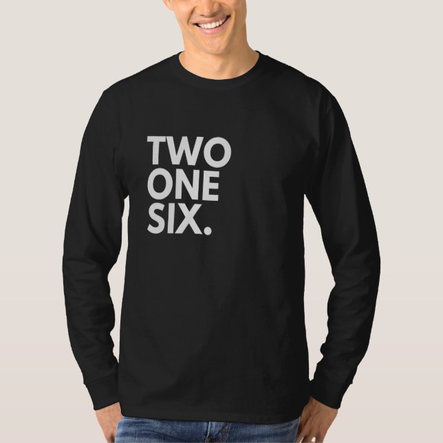 Camiseta TWO ONE SIX Area Code 216 Cleveland OH Ohio USA (Anverso)