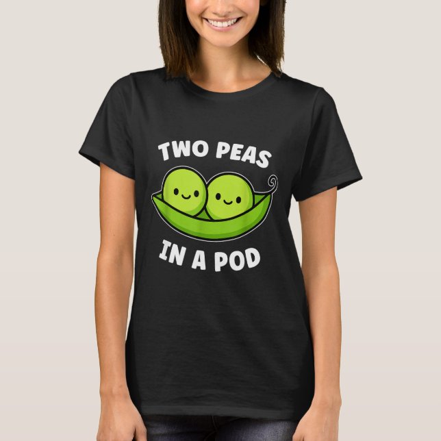 Camiseta Two Peas In A D Cute Kawaii Funny  (Anverso)