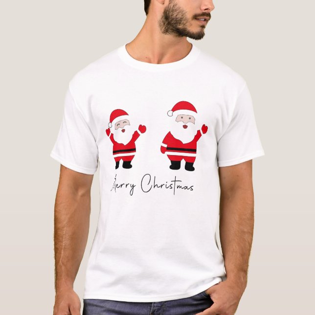 Camiseta Two Santa Claus characters standing (Anverso)