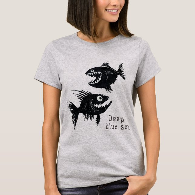 Camiseta Two scary fish, personalized (Anverso)