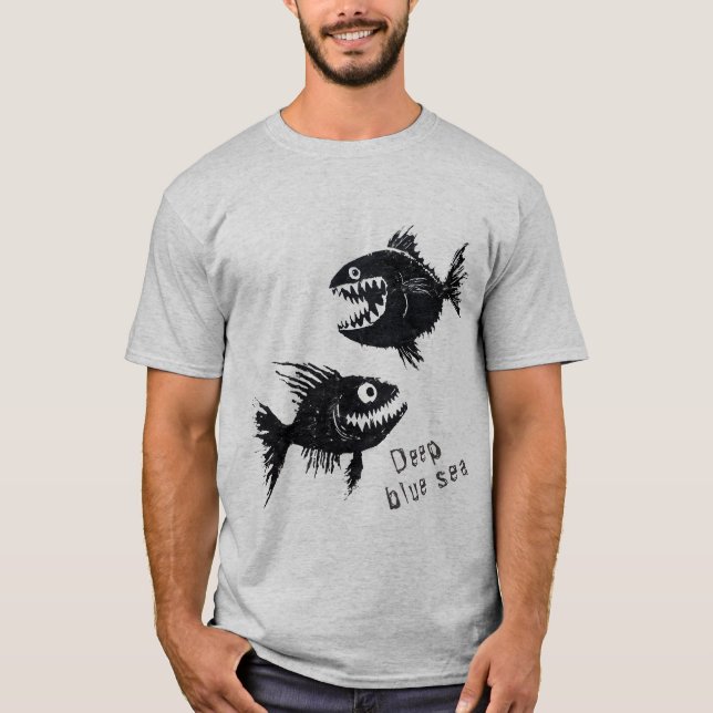 Camiseta Two scary fish, personalized (Anverso)