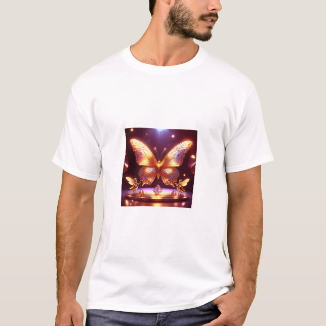 Camiseta Two Small Fairies Surround A Golden Butterfly (Anverso)
