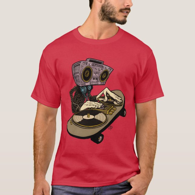 Camiseta two turntables and a skateboard funny (Anverso)