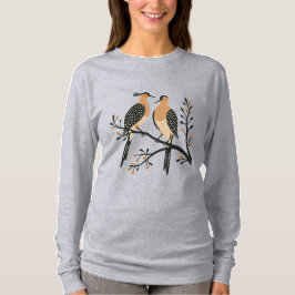 Camiseta Two Turtle Doves Cut-Out Stencil Retro Style 7