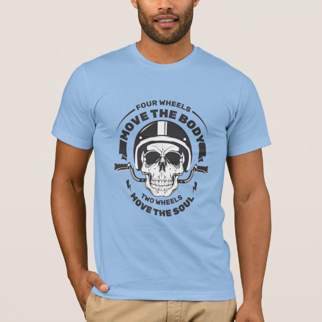 Camiseta Two Wheels Move the Soul Biker Skull  (Anverso)