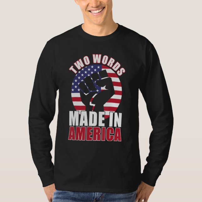 Camiseta Two Words Made In America American Flag (Anverso)