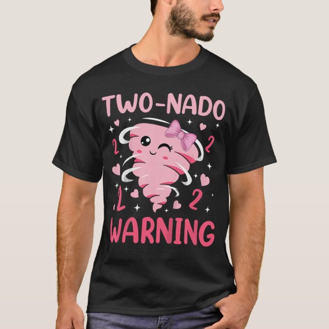 Camiseta Twonado Warning 2nd Birthday Pinkornado Birthday f (Anverso)